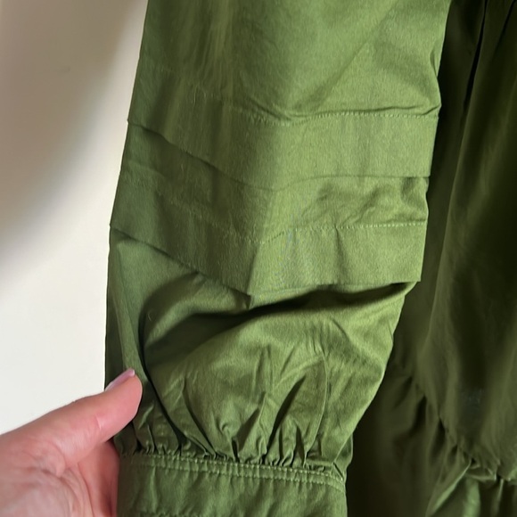 LOFT Green Tiered Bishop Sleeve V-Neck Sundress - Picture 6 of 11
